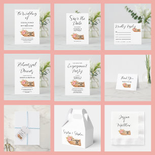 Herbstliche Blume und Holzsignatur Platzkarte