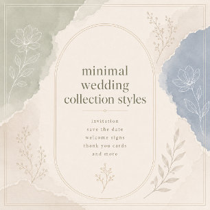 Invitation Élégance de mariage minimal floral sauge romantiqu