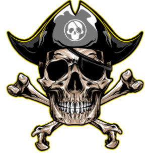 Pirate Thema Party Erwachsene Skull.Cross Bones Runder Pappuntersetzer