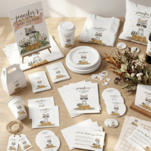Carte D'accompagnement Raccoon Baby shower Nouveau Barreau maman