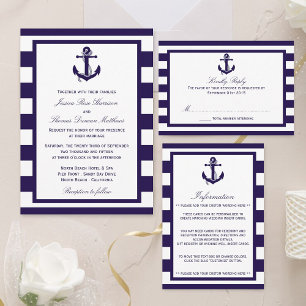 Invitation Collection de Mariages de la marine d'Ancres nauti