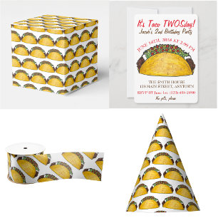 Taco TWOStag Dienstag, 2. Geburtstag Party Fiesta Einladungspostkarte