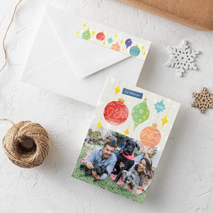 Orange Watercolor Ornament Weihnachtsfeiertag Gesc Runder Aufkleber