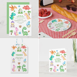 Poster Cute Dinosaur Spinosaur fête d'anniversaire