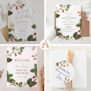 Baby shower Berry Sweet Strawberry Invitation