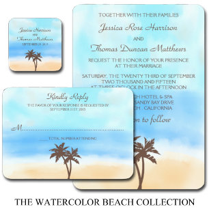 Invitation Magnétique La collection de mariages Watercolor Beach