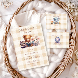 Carte D'accompagnement Baby shower Book Club Thème Diapper Raffer