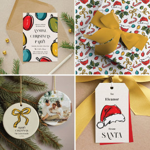 Golden Yellow Watercolor Bow Family Foto Keramik Ornament