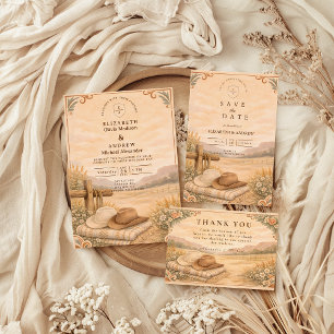 Save The Date Mariage Ranch du désert occidental