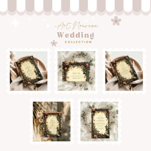 Dark Romance Art Nouveau Wedding RSVP Karte