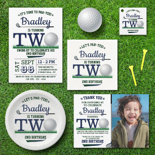 Golf PAR-T-SHIRT 2. Geburtstag Pappteller