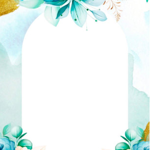 Invitation Aquarelle bleu turquoise Couples Floral Douche