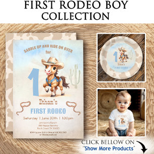 First Rodeo Western Cowboy Birthday Boy Napkins Serviette