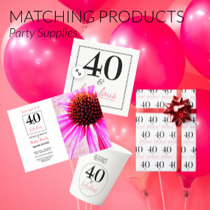 40 und fabulous Pink Black Birthday Geschenkpapier