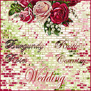 Programme Bourgogne Rustique Rose Pays Floral Thème Mariage