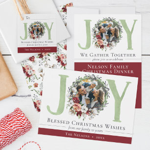 Südliche Blumenwolle Weihnachtsessen Einladung