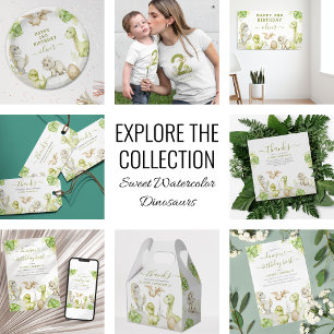 Kids Watercolor Dinosaurier Geburtstagsparty Einladung