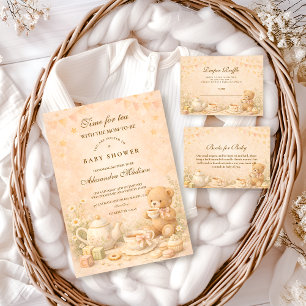 Vintage-Teenachmittag-Babyshower Einladung