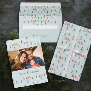 Niedlicher skandinavischer Weihnachtswald Kleiner Weihnachtsstrumpf