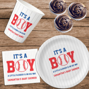 Assiettes En Carton Petit Baby shower De Baseball Slugger