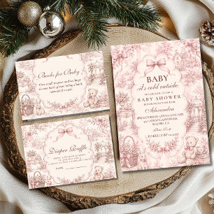 Carte D'accompagnement Tirage au sort de couches pour Baby Shower de Noël