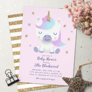 Unicorn Baby Shower Einladung