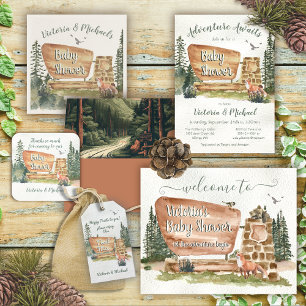 Invitation Baby shower du parc national du Woodland