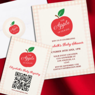 Sticker Rond La Pomme De Notre Baby shower Oeil