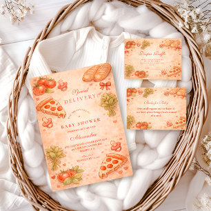 Süße Pizza-Baby-Party Einladung