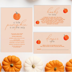 Little Pumpkin Gender Neutral Fall Baby Shower Rechteckiger Pappuntersetzer