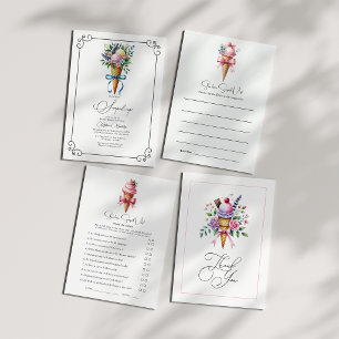 Carte De Remerciements Mariage Thème Crème Glacée "Elle a été Ramassée"