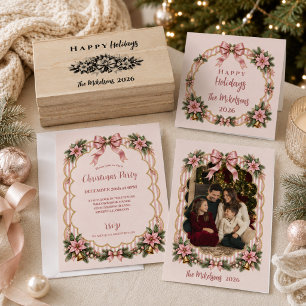Elegantes rosa Weihnachts-Coquette-Fest Runder Aufkleber