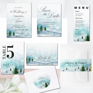 Cartons Réponse Flammes de neige givrées Fairytale Snowy Mariage d