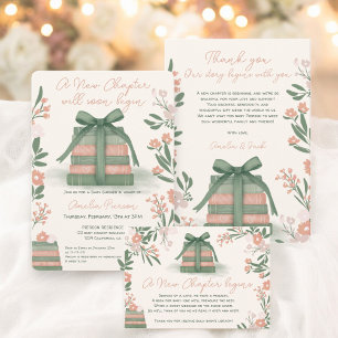 Whimsical Sage green Neues Kapitel Bücher Kinderdu Begleitkarte