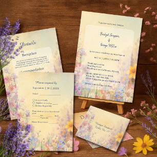 Invitation Pastel Fleur sauvage Meadow Barne Mariage