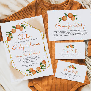 Invitation Baby shower d'agrumes de Little Cutie orange