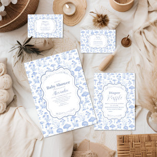 Toile De Jouy Mushrooms Woodland Babydusche Serviette