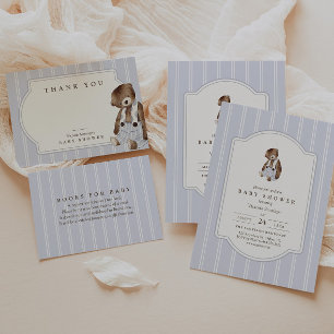 Invitation Ours en peluche vintage garcon Baby Shower