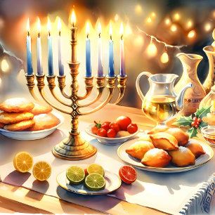 Happy Hanukkah Quadratischer Aufkleber