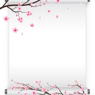 Japanisch Scroll Cherry Blossom Hochzeit All In One Einladung
