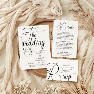 Save The Date Mariage de script noir moderne