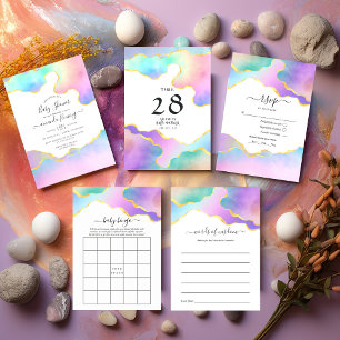 Rainbow Agate Stone Baby shower Carte de conseil d