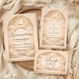 Save The Date Constellation Dorée de Quinceañera