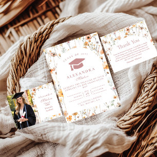 Invitation Fleurs de jardin romantiques pour la remise des di