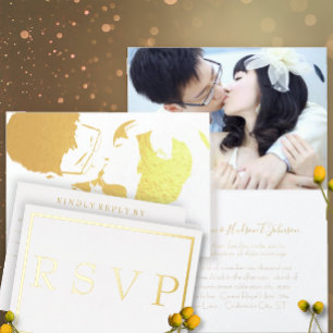 Rustic Luxe Gold Vintag Love Bird Wedite Einladung