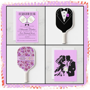 Vor Hochzeiten Pickleball Foto Einladung Lavendel