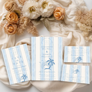 Palmenbaumhochzeit in der Hand RSVP Karte