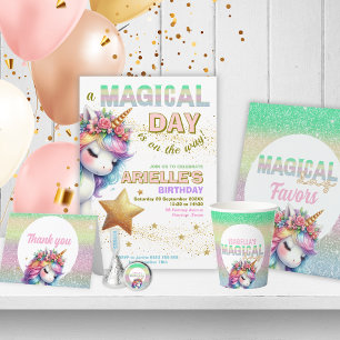 Assiettes En Carton Parties scintillant arc-en-ciel licorne magique Pl