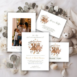 Minimalistisch Boho New Baby Shower Girl Clothesli Dankeskarte