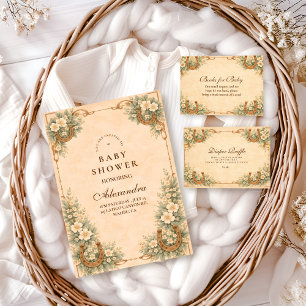 Invitation Baby-Shower Licorne de Fer à Cheval du Désert Occi